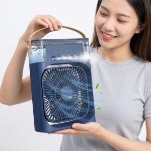 Drumstone (𝐒𝐩𝐞𝐜𝐢𝐚𝐥 𝟏𝟓 𝐘𝐞𝐚𝐫𝐬 𝐖𝐚𝐫𝐫𝐚𝐧𝐭𝐲) Portable Mini Air Cooler Fan – Silent Evaporative Cooling with 3 Adjustable Speeds, Timer & Night Light, Energy Saving Personal Cooler